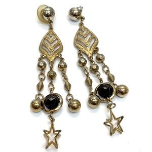 VINTAGE CHANDELIER DROP STAR EARRINGS